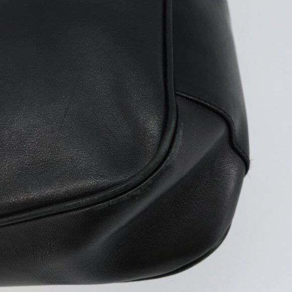 GUCCI Bamboo Hand Bag Leather Black Gold 001 3754 1638 Auth BA6049 - Picture 13 of 16